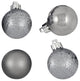24-Piece Light Gunmetal Gray 4-Finish Christmas Ball Ornaments Set