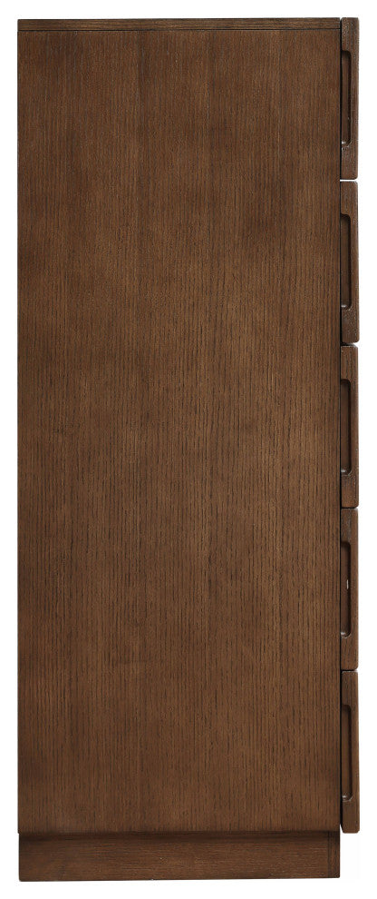 Weave Oak Veneer Chest, Brown