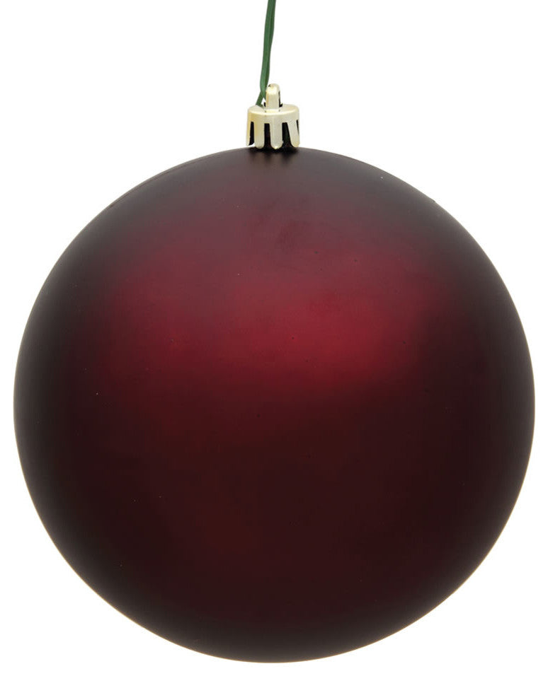Vickerman 6" Burgundy Matte Ball Ornament, 4 per Bag
