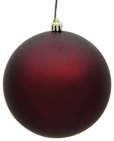 Vickerman 6" Burgundy Matte Ball Ornament, 4 per Bag