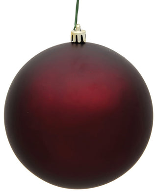 Vickerman 6" Burgundy Matte Ball Ornament, 4 per Bag