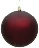 Vickerman 6" Burgundy Matte Ball Ornament, 4 per Bag