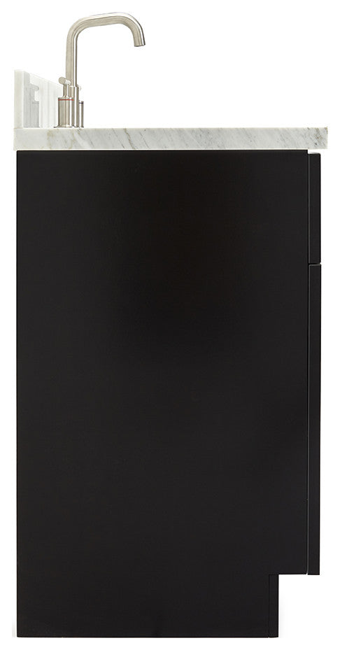 Ariel Hamlet 37" Left Oval Sink Bath Vanity Carrara Marble Black
