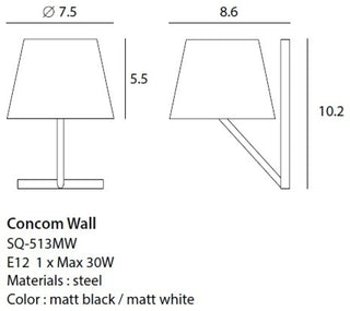 Concom Wall Lamp, White