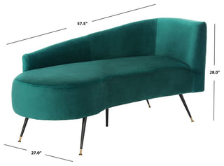 Safavieh Evangeline Parisian Settee, Emerald/Black
