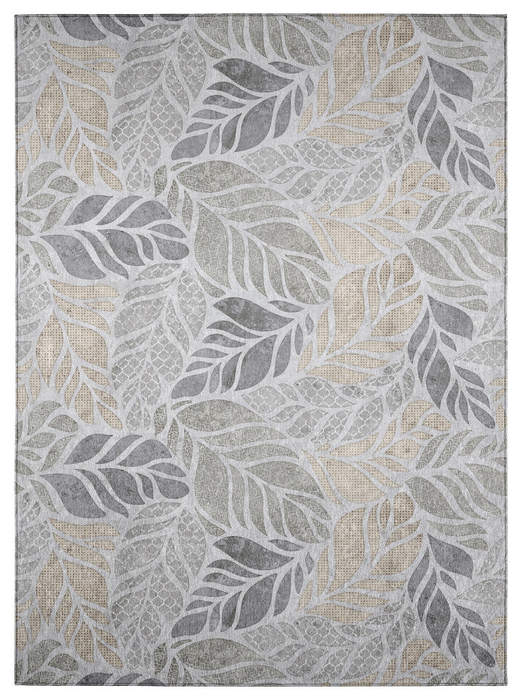 Indoor/Outdoor Tropics TC3 Grey Machine Washable 3' x 5' Rug
