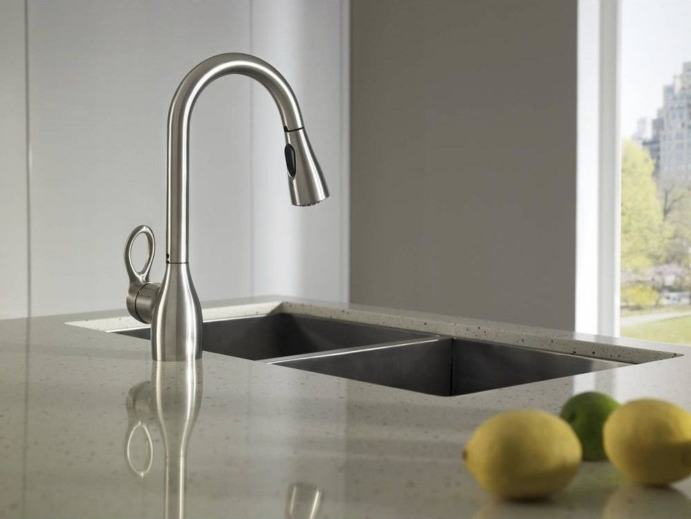 Kleo Spot Resist Stainless 1-Handle High Arc Pulldown Kitchen Faucet
