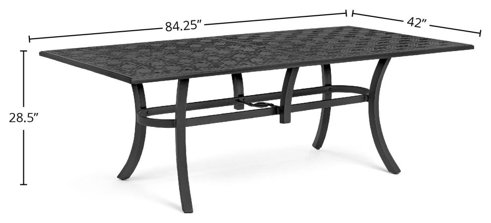 Merge 42" x 84" Rectangular Dining Table, Textured Pewter