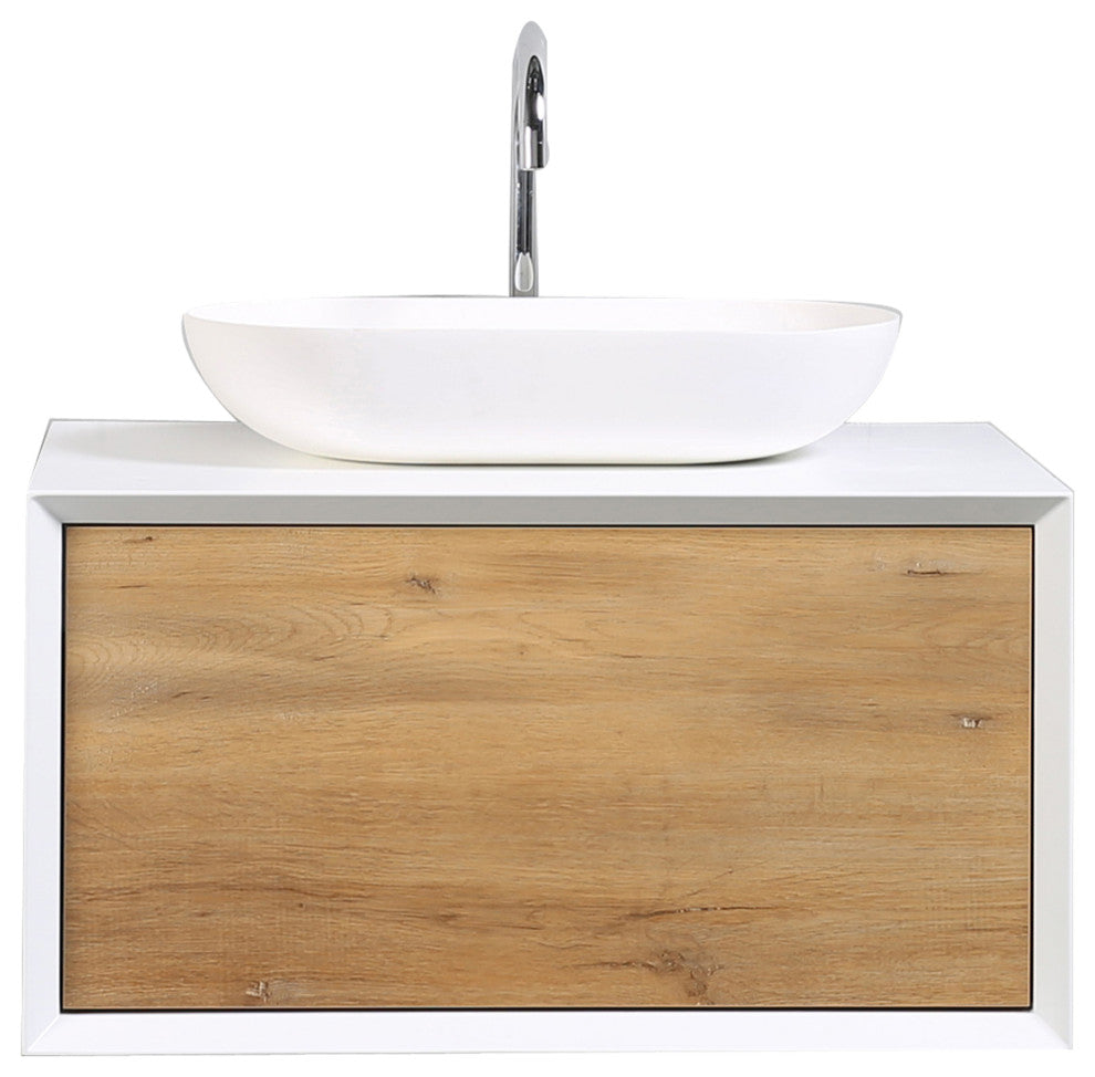Eviva Santa Monica 30" White Oak Wall Mount Vanity
