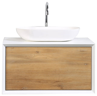 Eviva Santa Monica 30" White Oak Wall Mount Vanity