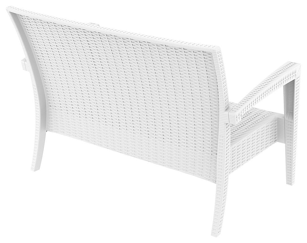 Compamia Miami Outdoor Love Seat, White