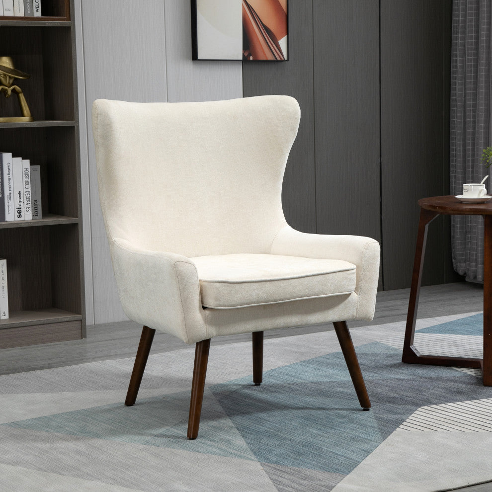 Claudie Wing Back Accent Chair, Beige