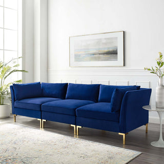 Sofa, Velvet, Blue Navy, Modern, Living Lounge Room Hotel Lobby Hospitality