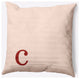 18" x 18" Modern Monogram Indoor/Outdoor Polyester Throw Pillow, Maple Red