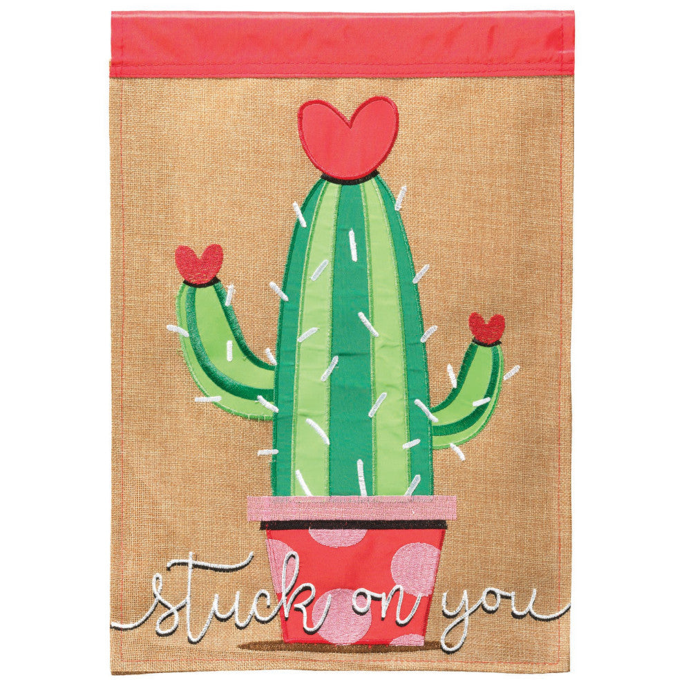 Flag Cactus Stuck On You Polyester 13x18