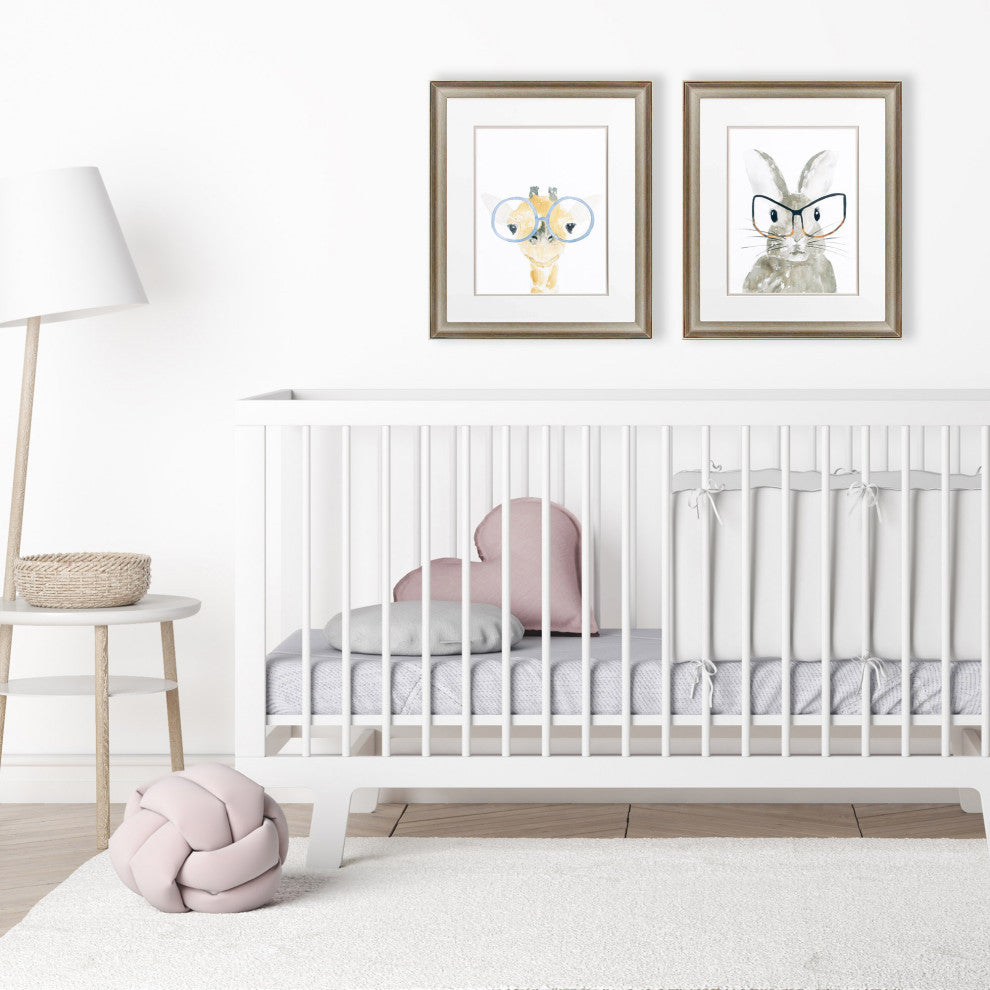 Giraffe Bunny Wall Art, 2-Piece Set