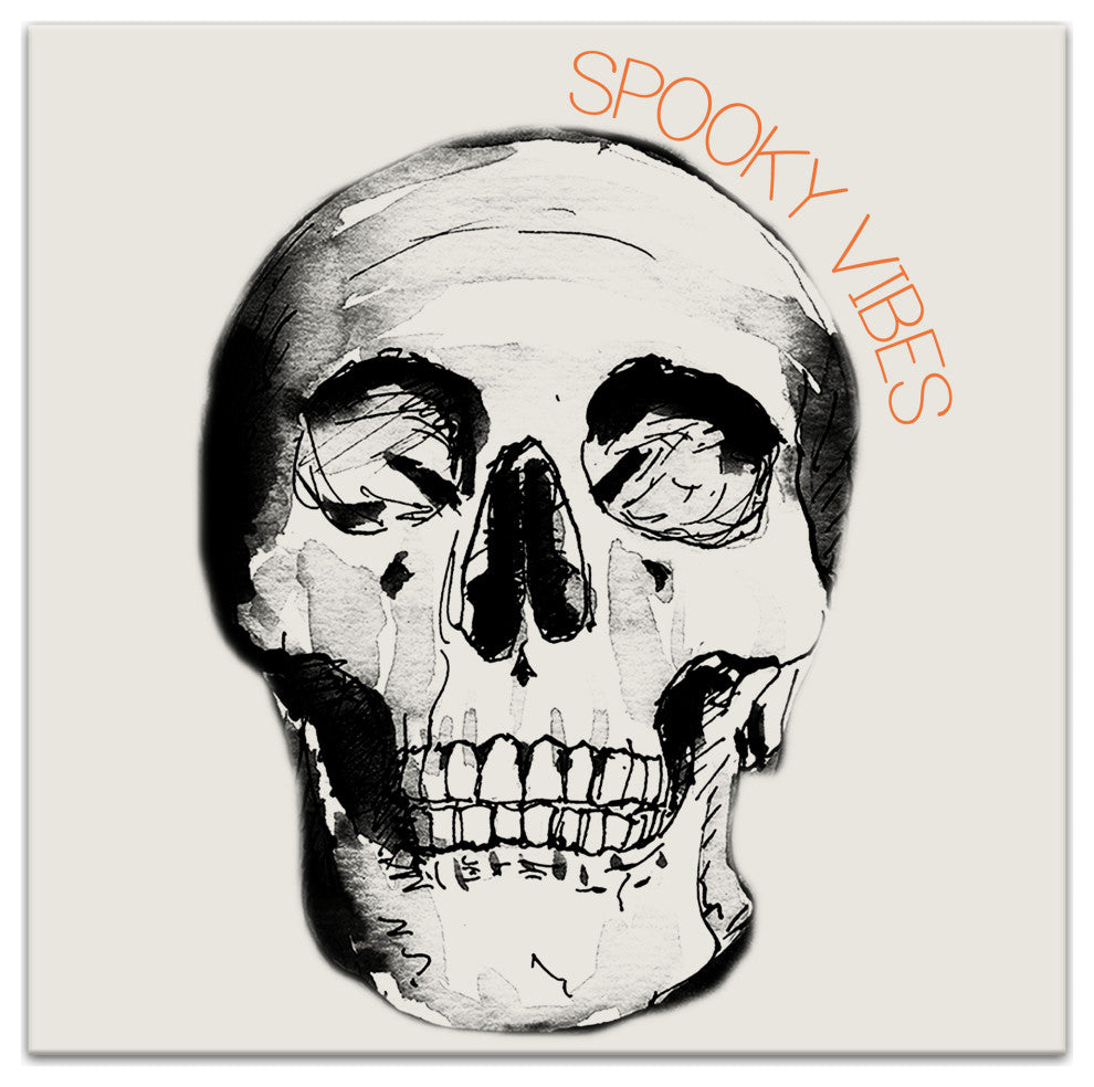 Spooky Vibes Skull 16x16 Canvas Wall Art