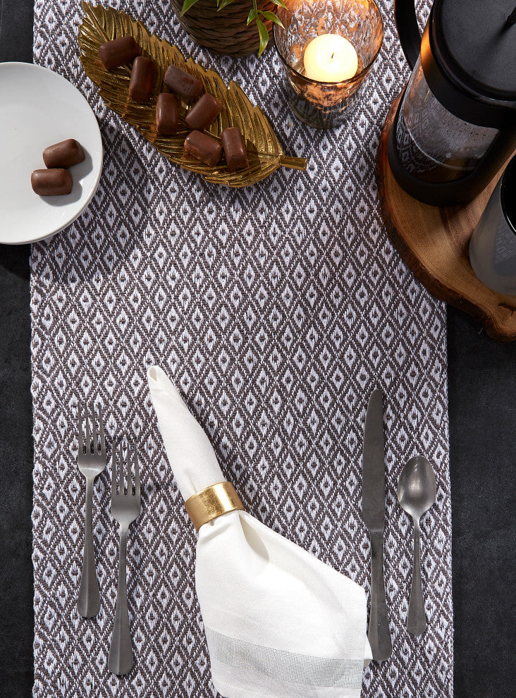DII Gray Mini Diamond Table Runner