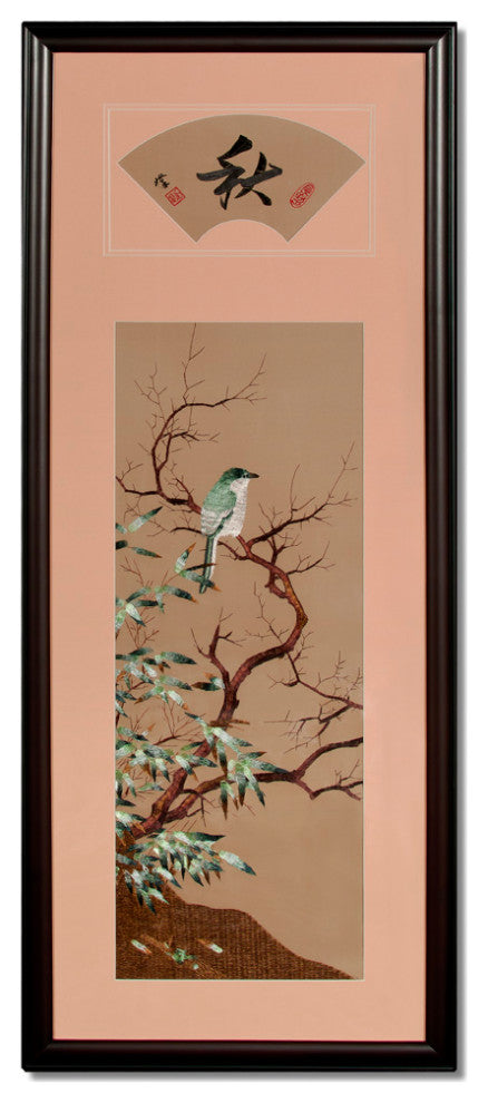 Silk Embroidery Chinese Wall Art of Four Season Flowers, Birds and Flowers of Seasons