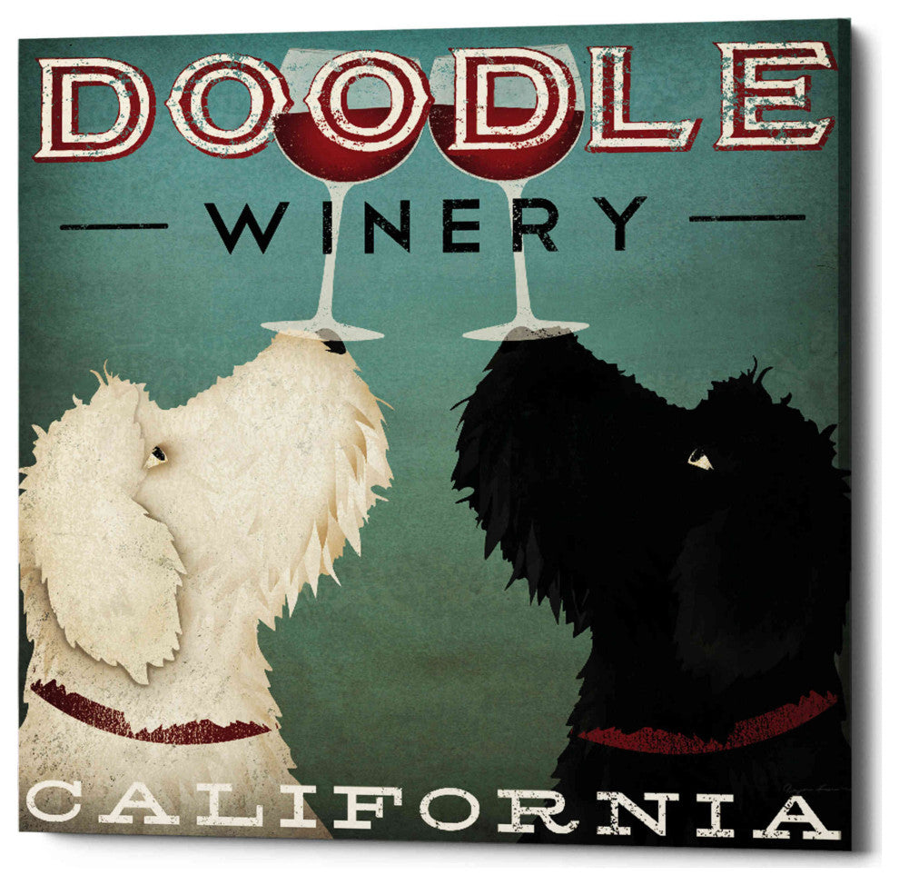 Epic Graffiti ''Doodle Wine'' by Ryan Fowler, Giclee Canvas Wall Art, 12"x12"