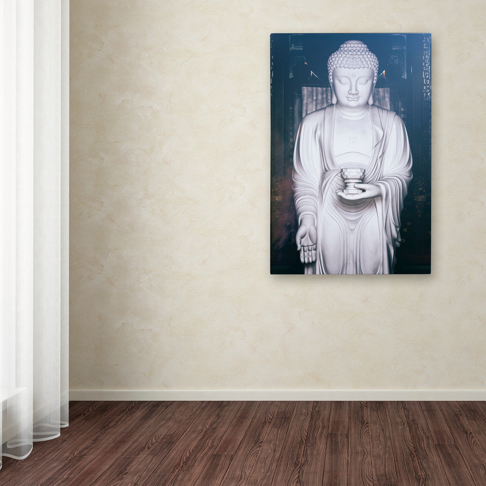 Philippe Hugonnard 'White Buddha' Canvas Art, 24"x16"