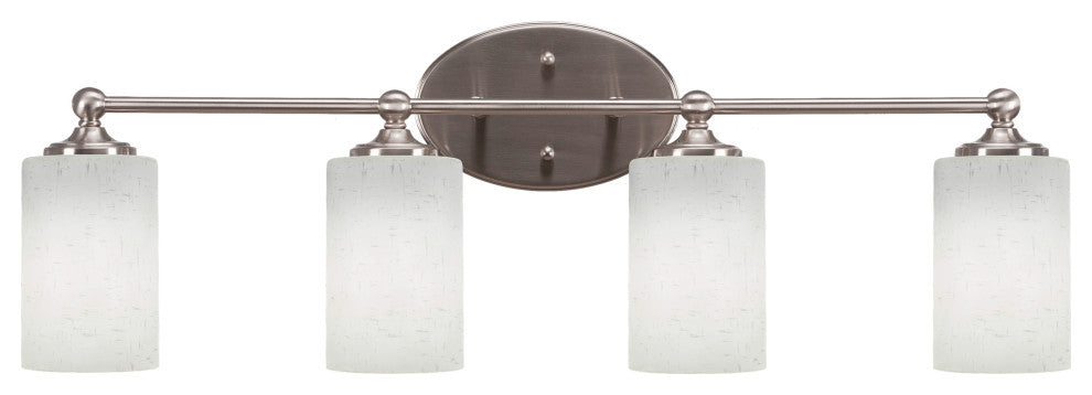 Capri 4-Light Bath Bar, Brushed Nickel/White Muslin
