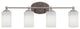 Capri 4-Light Bath Bar, Brushed Nickel/White Muslin