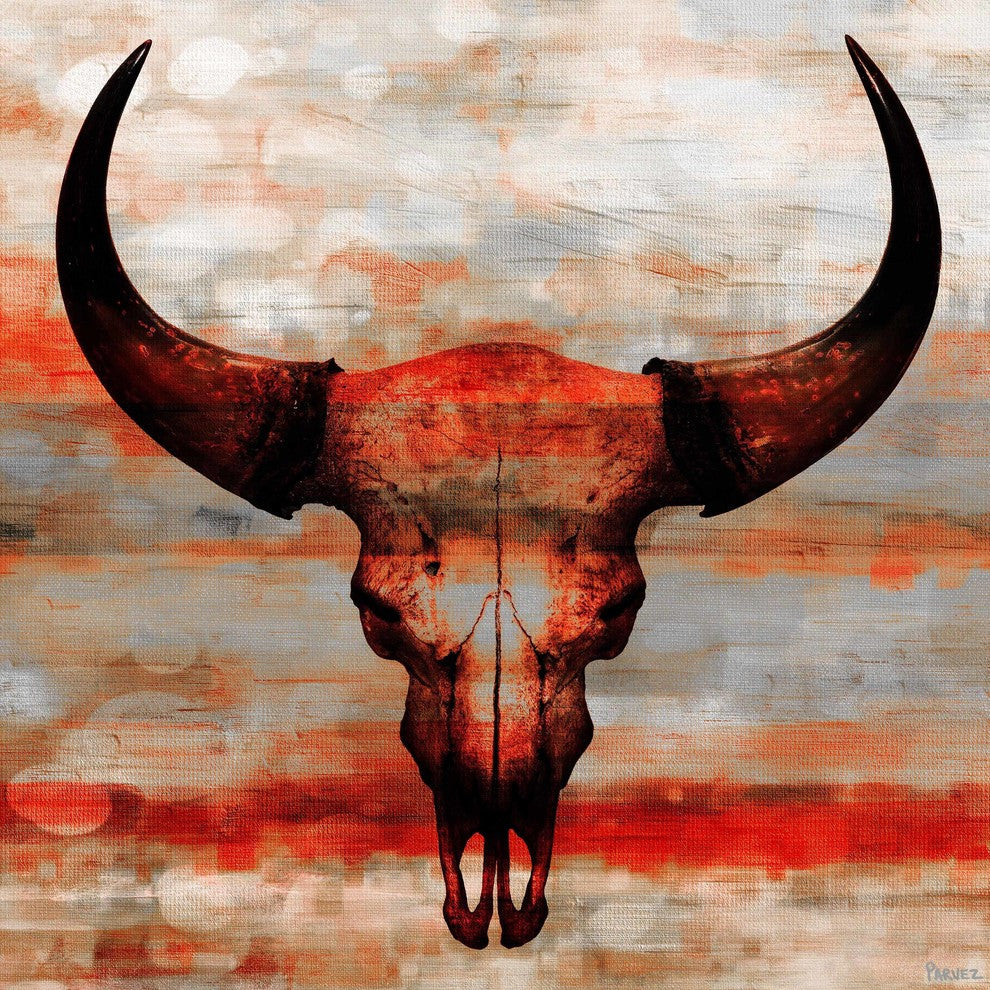"Red Skull" Fine Art Canvas Print, 48"x48"
