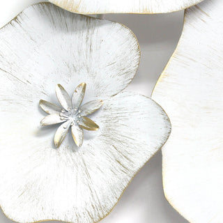HomeRoots Angelic White Metal Lily Pad Wall Decor