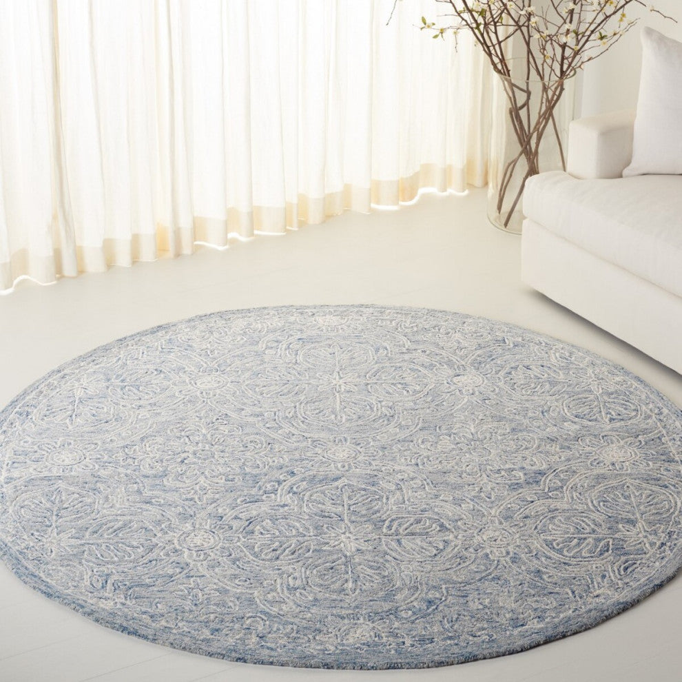 Safavieh Lauren Ralph Lauren Collection LRL6603 Rug, Blue/Ivory, 7' Round