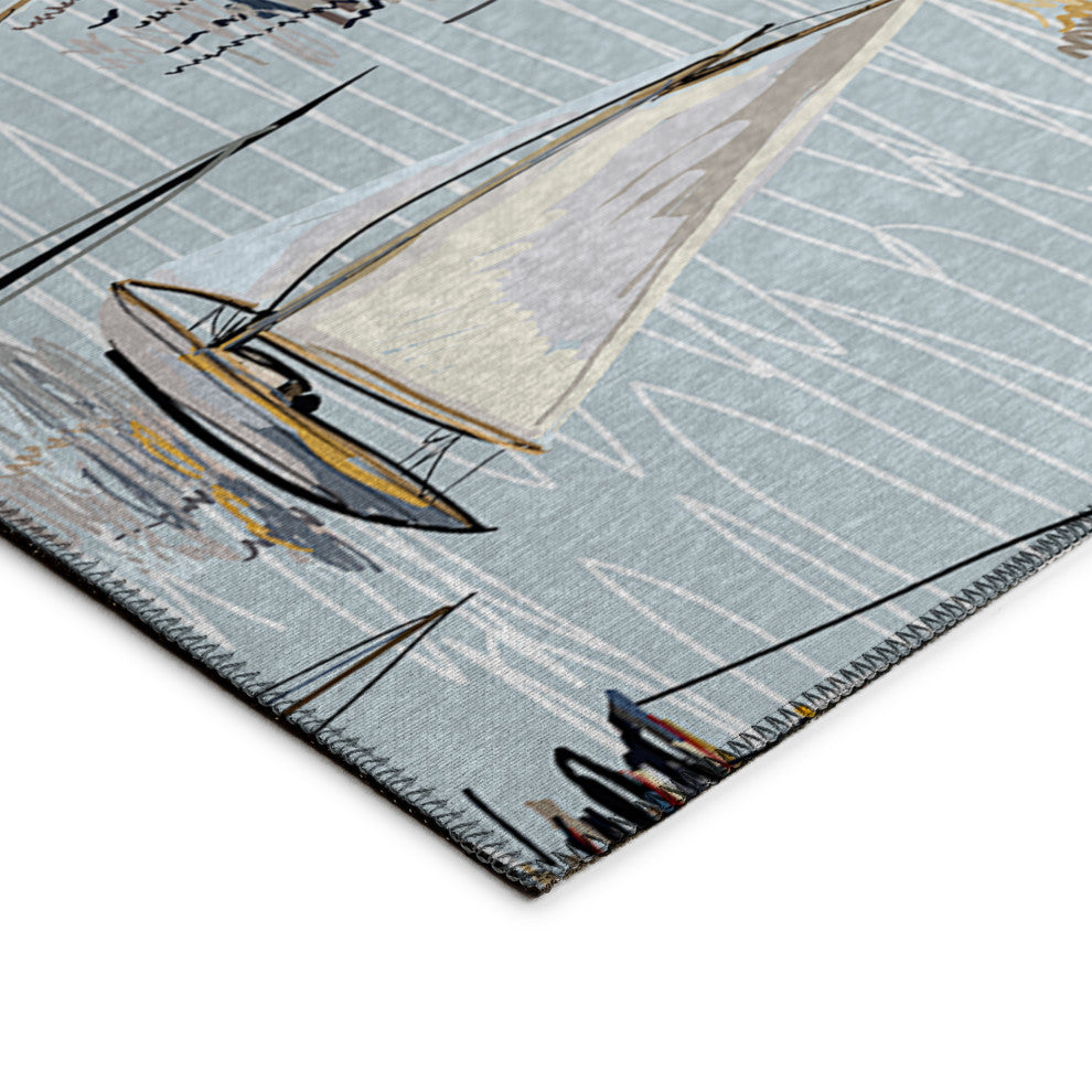 Indoor/Outdoor Harbor HA8 Sky Machine Washable 3' x 5' Rug