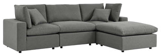 Commix 4-Piece Outdoor Patio Sectional Sofa Charcoal -5580