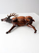 Consigned, Vintage Leather Reindeer Sculpture