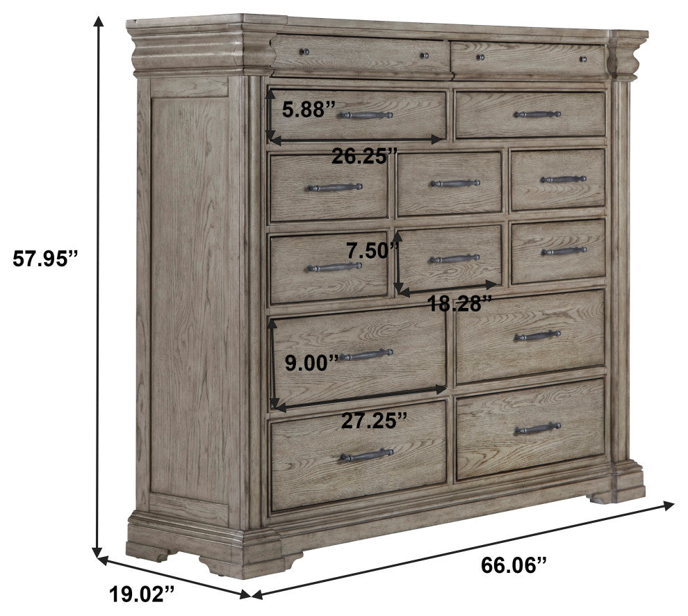 Madison Ridge 14 Drawer Master Chest in Heritage Taupe by Pulaski Furniture
