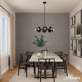 Fernando Flat Matte Black 8 Light Chandelier