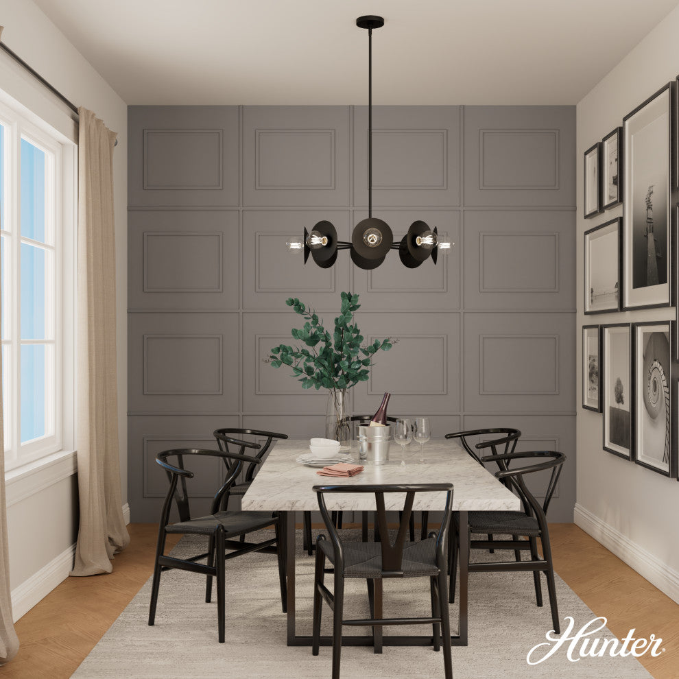 Fernando Flat Matte Black 8 Light Chandelier