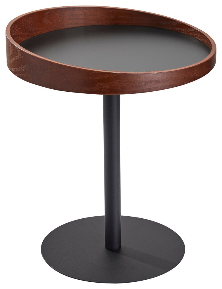 Crater End Table- Walnut