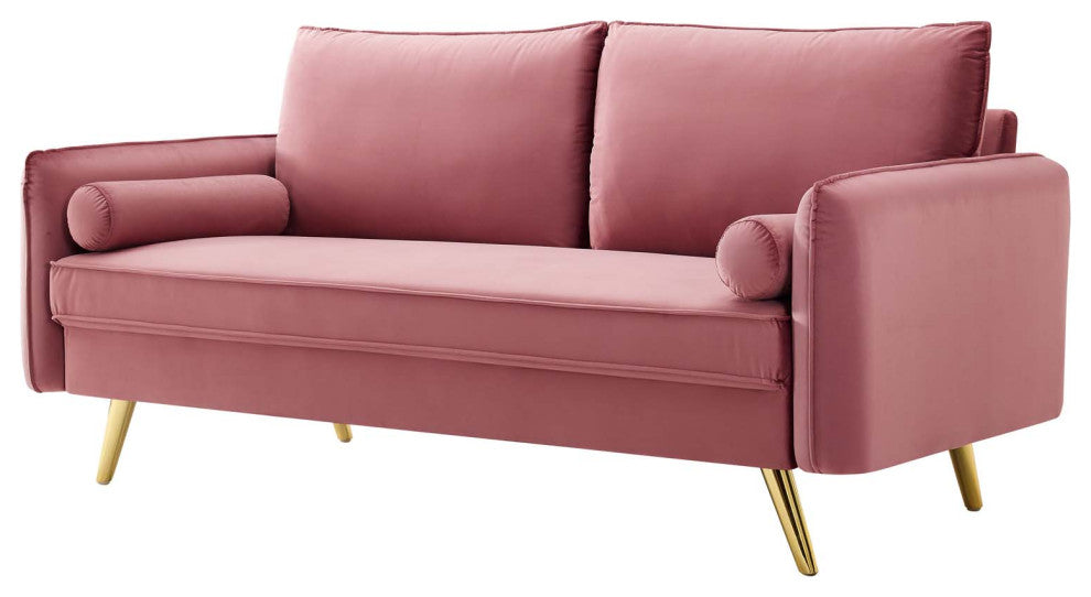 Sofa, Velvet, Pink, Modern, Living Lounge Room Hotel Lobby Hospitality