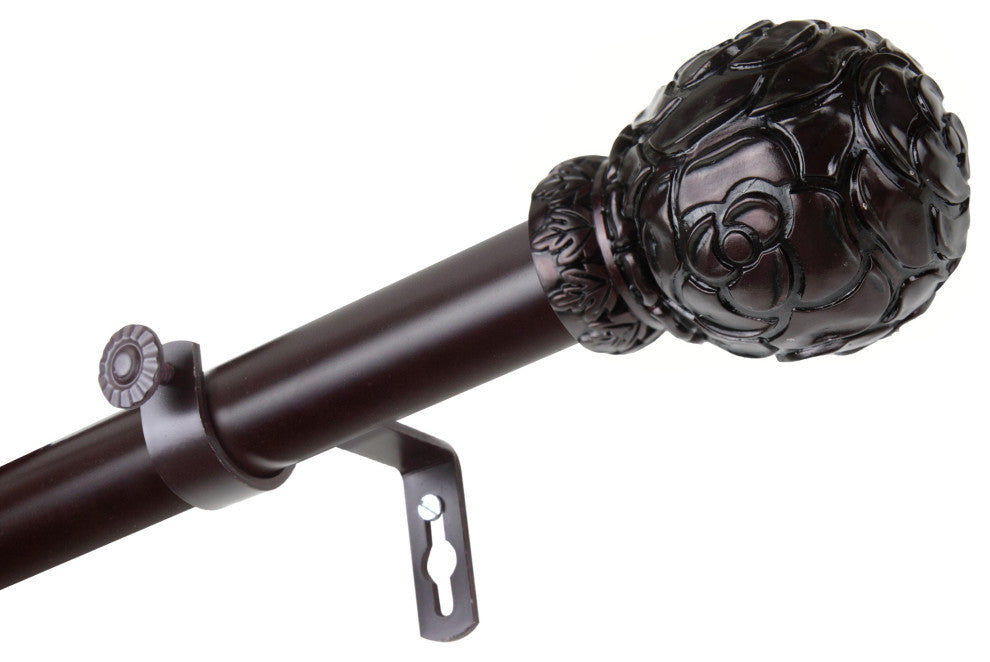 Davor 1" Curtain Rod, Mahogany, 160-240"
