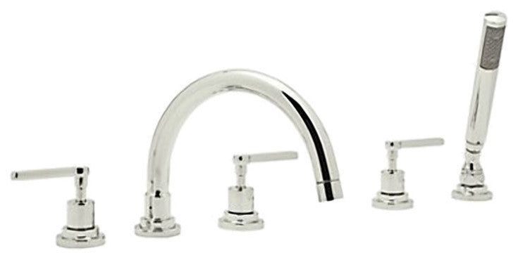 Rohl A2214Lmpn Polished Chrome Lombardia Deck Mounted Roman Tub Faucet With