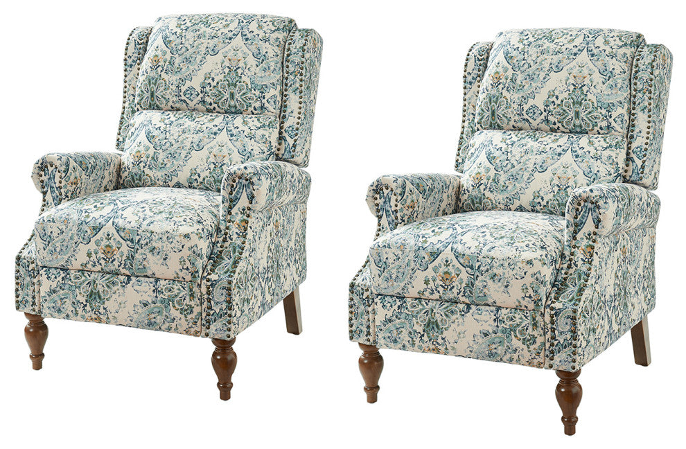 30.5" Manual Recliner Set of 2, Blue