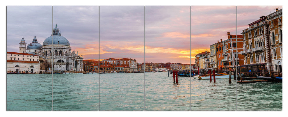 Santa Maria Della Salute, Cityscape Canvas Art Print, 70"x28", 6 Panels