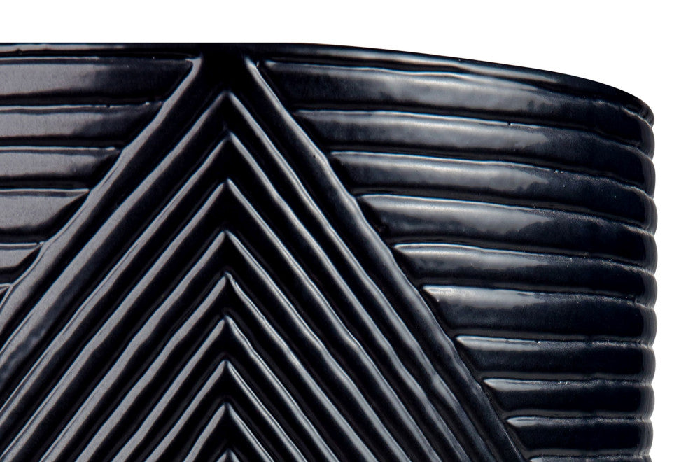 Provenance Serenity Textured Planter Set, 1 Large and 1 Small, Coal