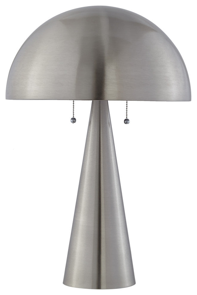 Inspired Home Emmalin Table Lamp, USB Charger, Stainless Steel