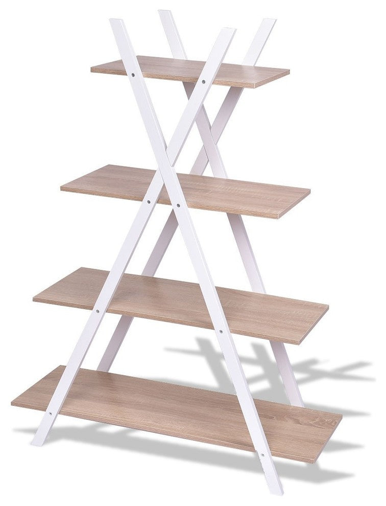 X-Shape 4-Tier Display Shelf Rack Potting Ladder