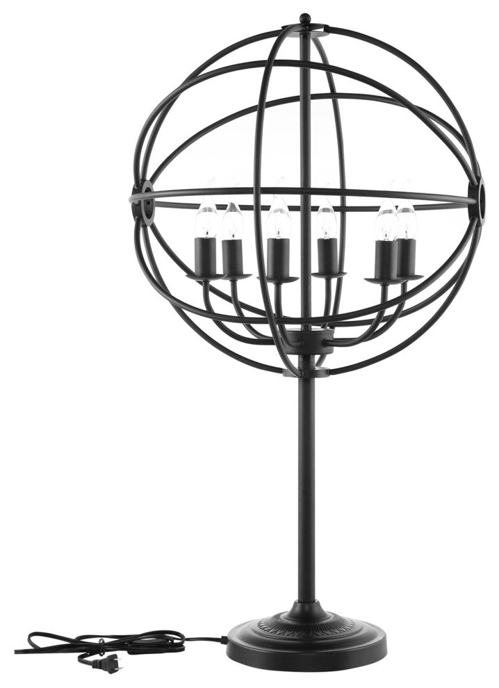 Modern Urban Contemporary Table Lamp, Black Steel