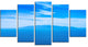 "Giglio Island Aerial View From Argentario" Seashore Wall Art, 5 Panels, 60"x32"