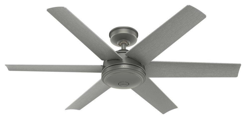 Hunter 52" Jetty WeatherMax Wet Rated Ceiling Fan and Wall Control, Matte Silver