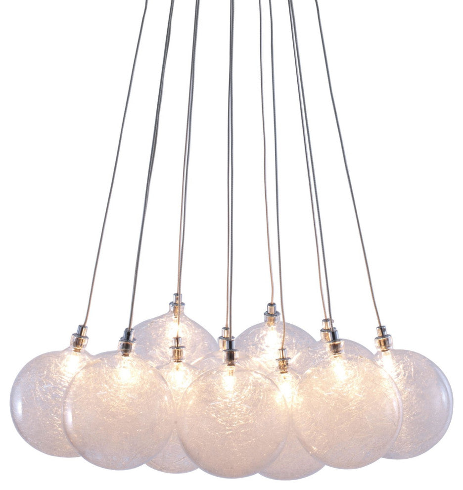 Pendant Ceiling Light Fixture, Glass, Steel Metal, Clear, Kitchen LoungeLobby