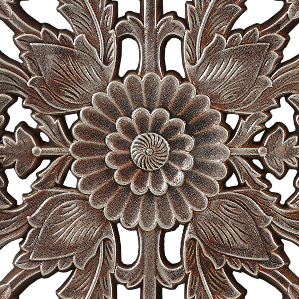 Madison Park Antique Carved Wooden Boho 2-Piece Wall Art Decor, Bronze, Bronze
